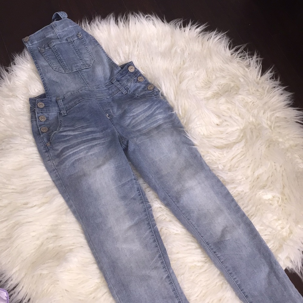 Baby blue overalls